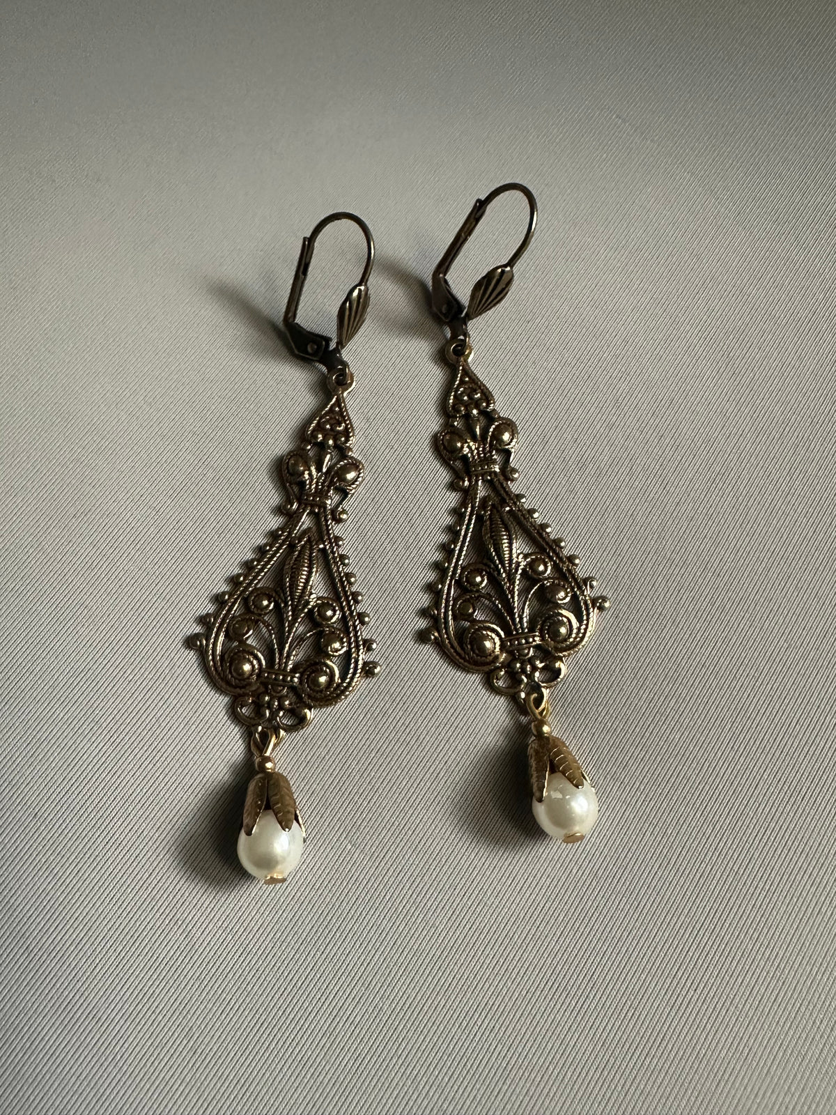 Moonlit Pearl Drop Earrings